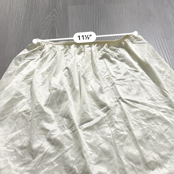 Vintage Warner's Off White Ivory Lace‎ Trim Slip Mini Skirt Size L - Picture 5 of 6